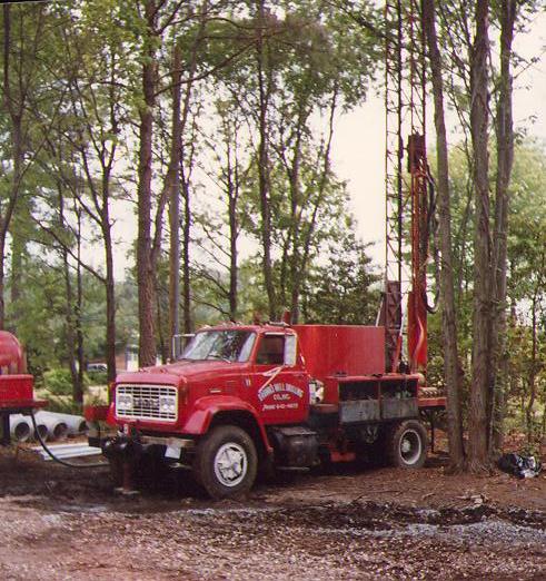 Browns Well Drilling truck in action