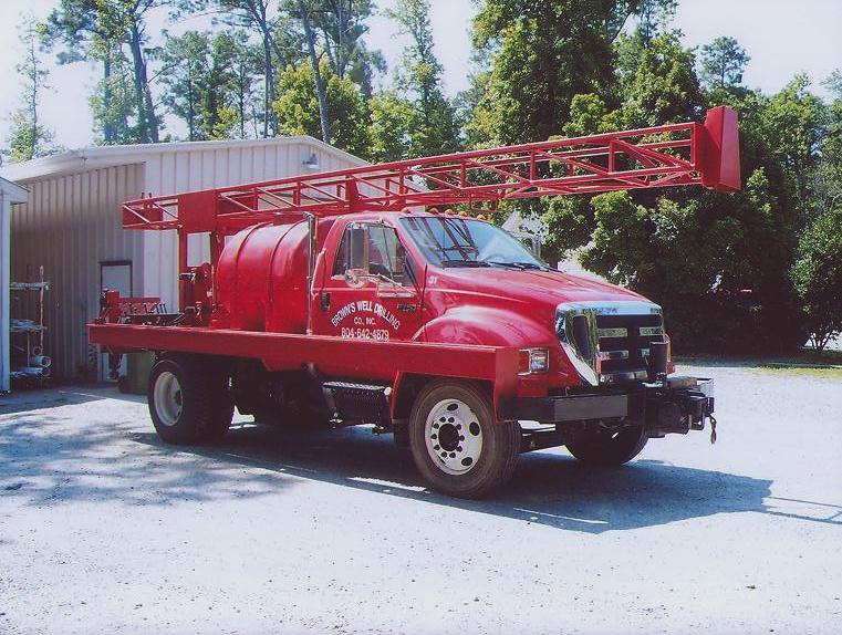 Well drilling truck ready to work